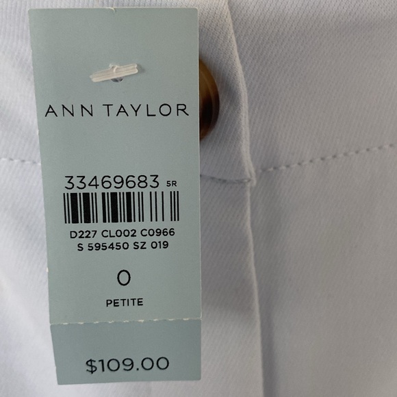 “Ann Taylor” powder blue, wide leg pants; size 0P; NWT - Picture 4 of 6